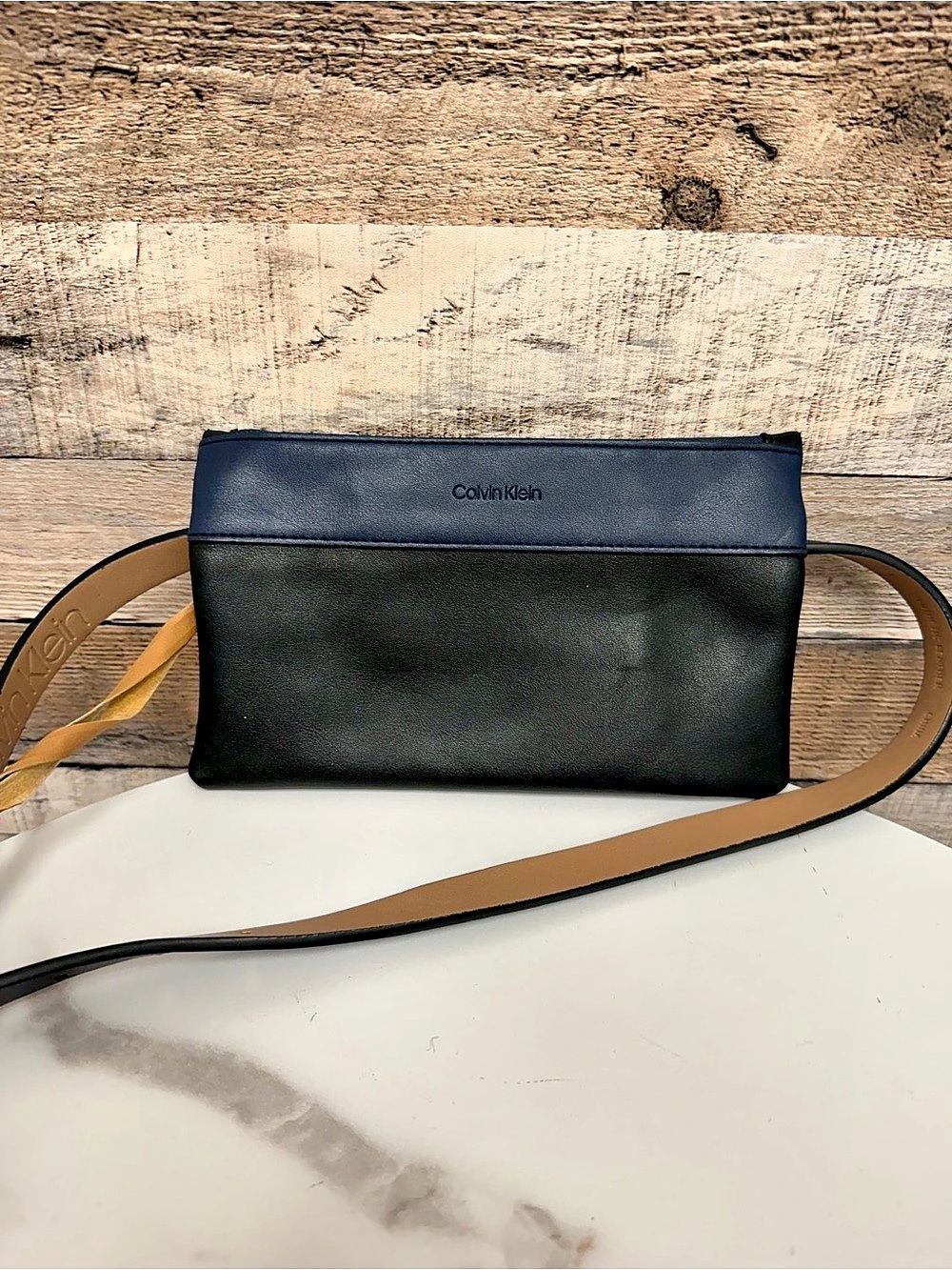 Calvin Klein Black/Navy Belt Bag Leather OS